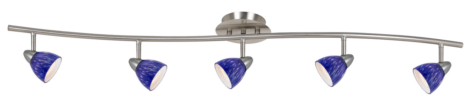 Cal Lighting SL-954-5-BS/BLS Five Light Pendant, Brushed Steel