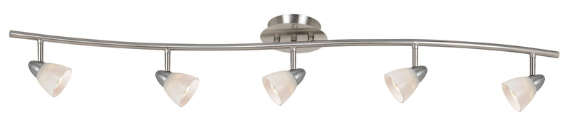 Cal Lighting SL-954-5-BS/WH Five Light Pendant, Brushed Steel