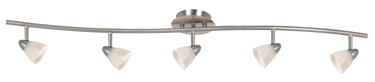 Cal Lighting SL-954-5-BS/WH Five Light Pendant, Brushed Steel