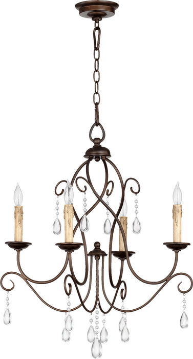 Quorum 6116-4-86 Four Light Chandelier, Oiled Bronze