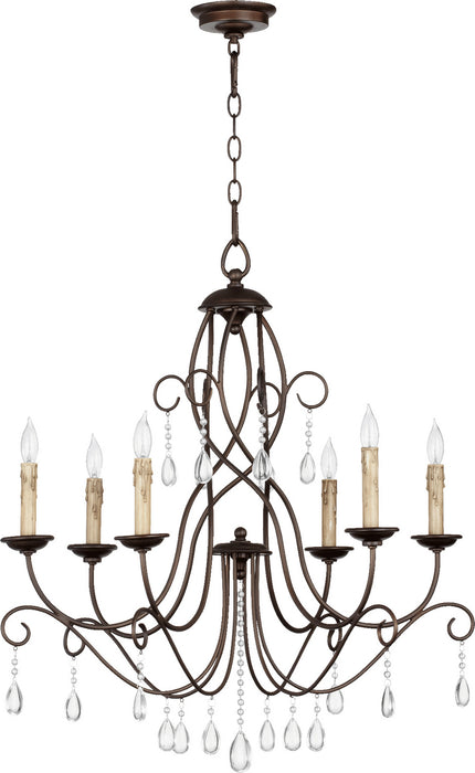 Quorum 6116-6-86 Six Light Chandelier, Oiled Bronze