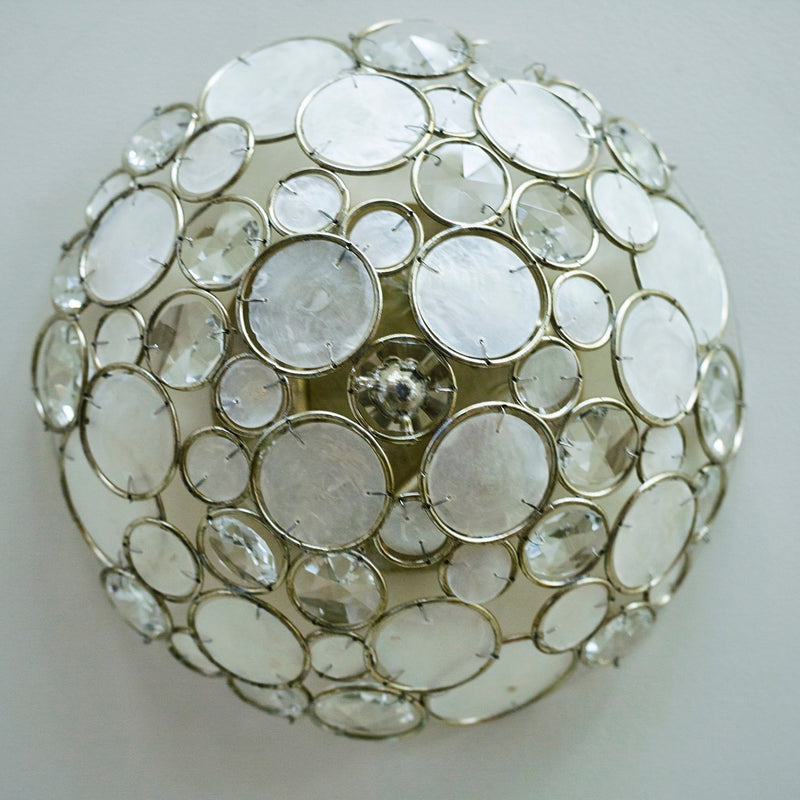 Crystorama 524-SA Three Light Flush Mount, Antique Silver