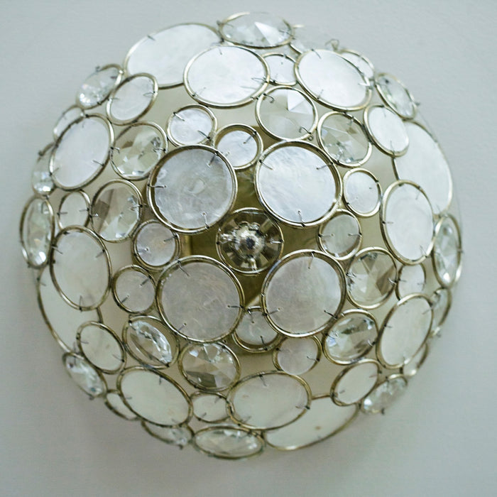 Crystorama 524-SA Three Light Flush Mount, Antique Silver