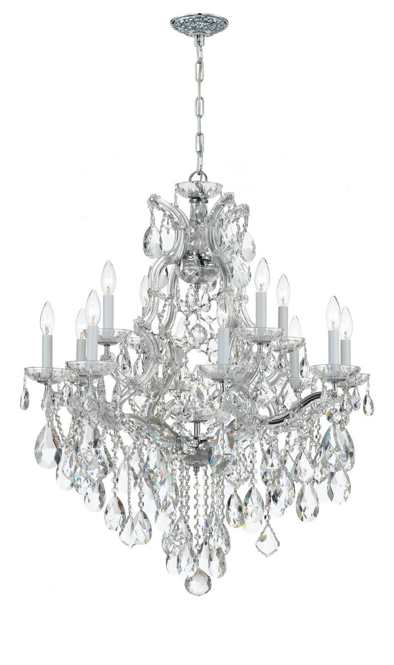 Crystorama 4413-CH-CL-S 13 Light Chandelier, Polished Chrome