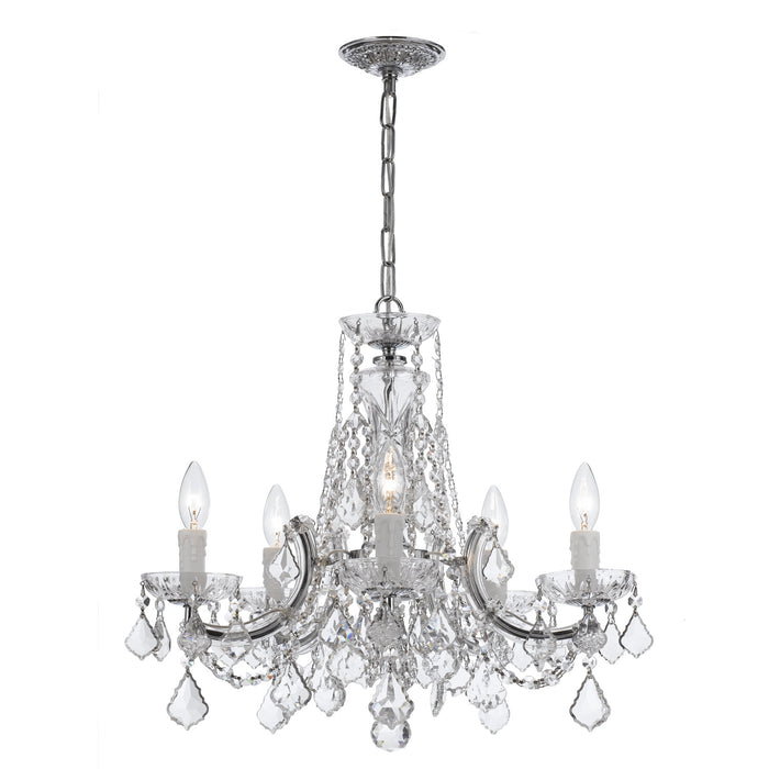 Crystorama 4476-CH-CL-S Five Light Mini Chandelier, Polished Chrome