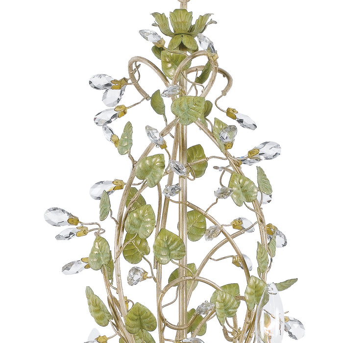Crystorama 4846-CT Six Light Chandelier, Champagne Green Tea