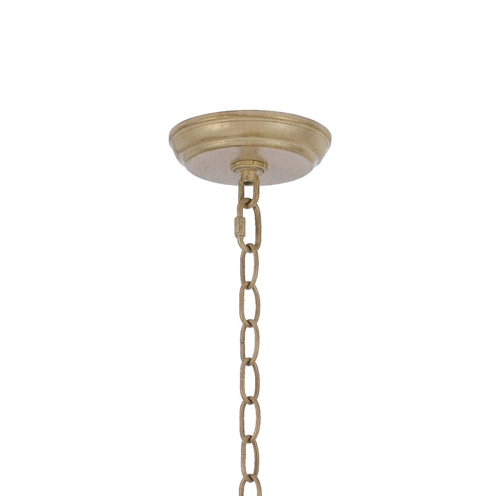 Crystorama 4846-CT Six Light Chandelier, Champagne Green Tea