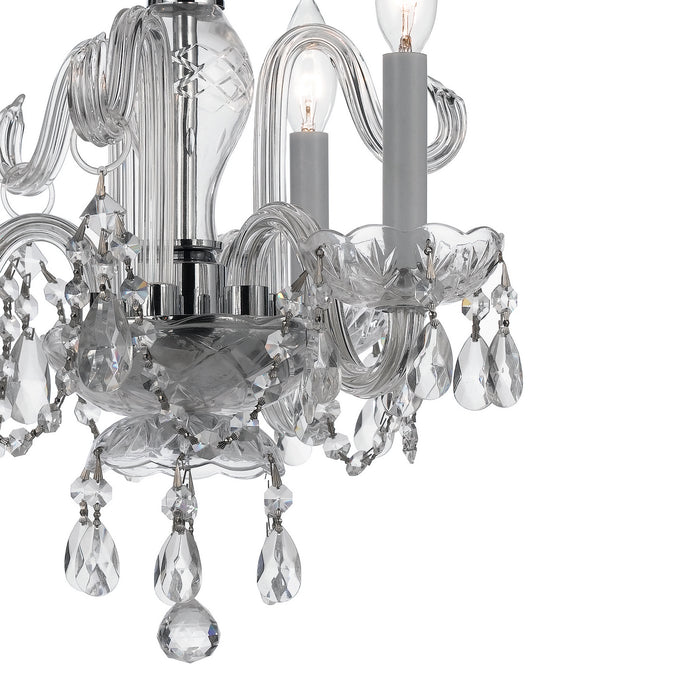 Crystorama 5044-CH-CL-MWP Three Light Mini Chandelier, Polished Chrome