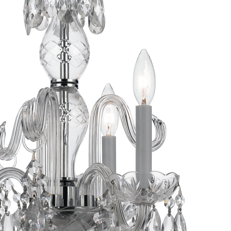 Crystorama 5044-CH-CL-MWP Three Light Mini Chandelier, Polished Chrome