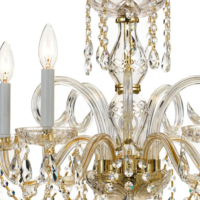 Crystorama 1005-PB-CL-MWP Five Light Chandelier, Polished Brass