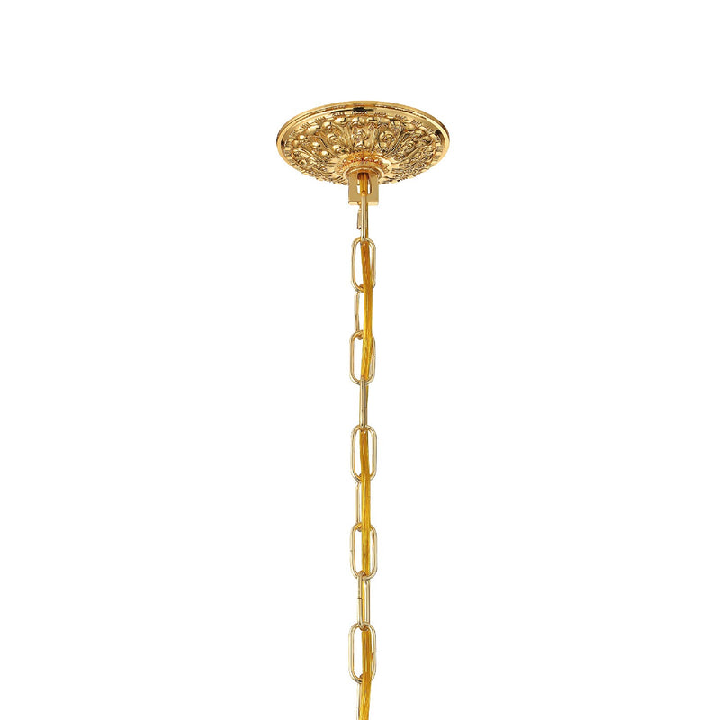 Crystorama 1005-PB-CL-MWP Five Light Chandelier, Polished Brass