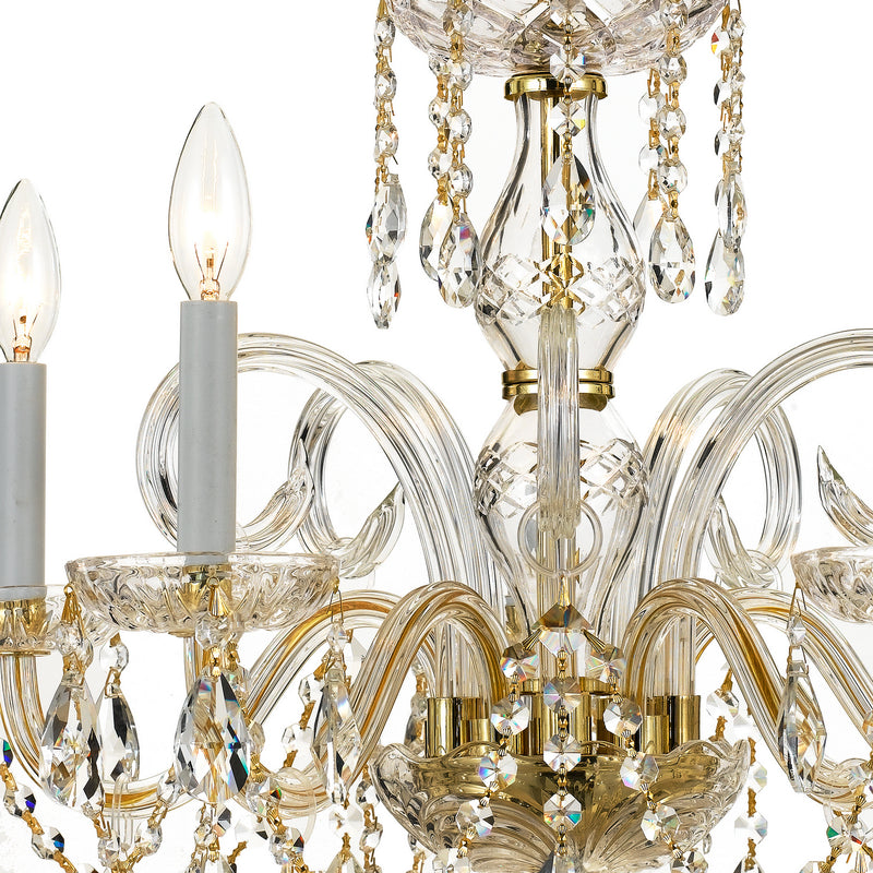 Crystorama 1005-PB-CL-S Five Light Chandelier, Polished Brass