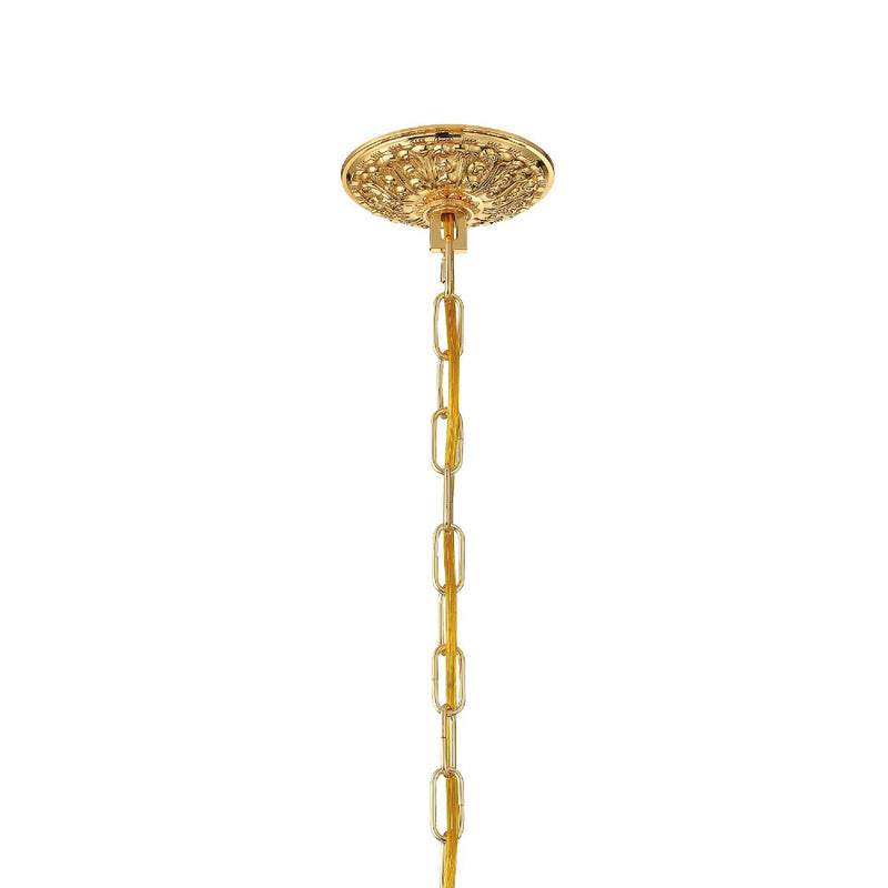 Crystorama 1005-PB-CL-SAQ Five Light Chandelier, Polished Brass