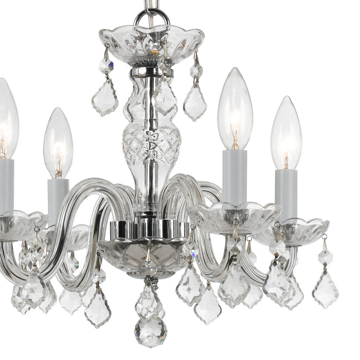 Crystorama 1064-CH-CL-MWP Four Light Mini Chandelier, Polished Chrome