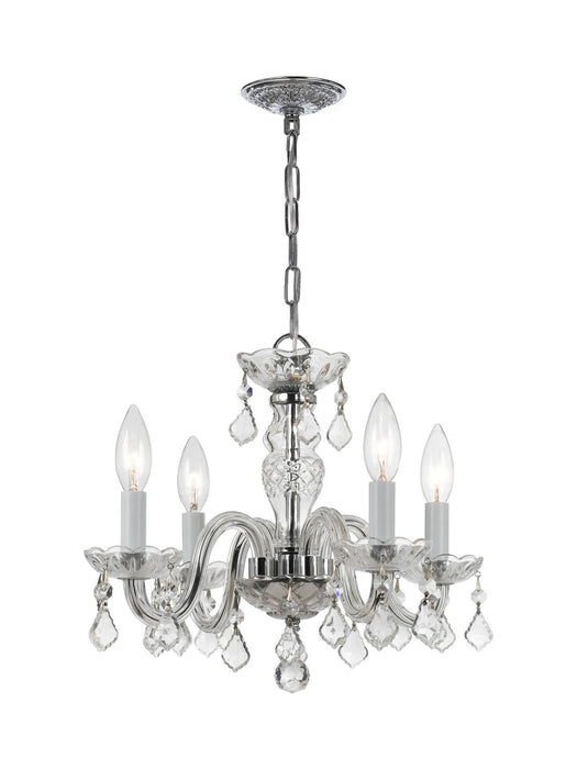Crystorama 1064-CH-CL-S Four Light Mini Chandelier, Polished Chrome