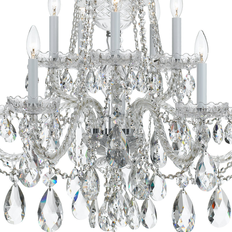 Crystorama 1110-CH-CL-MWP Ten Light Chandelier, Polished Chrome