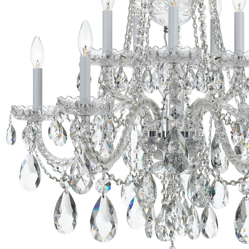 Crystorama 1110-CH-CL-S Ten Light Chandelier, Polished Chrome