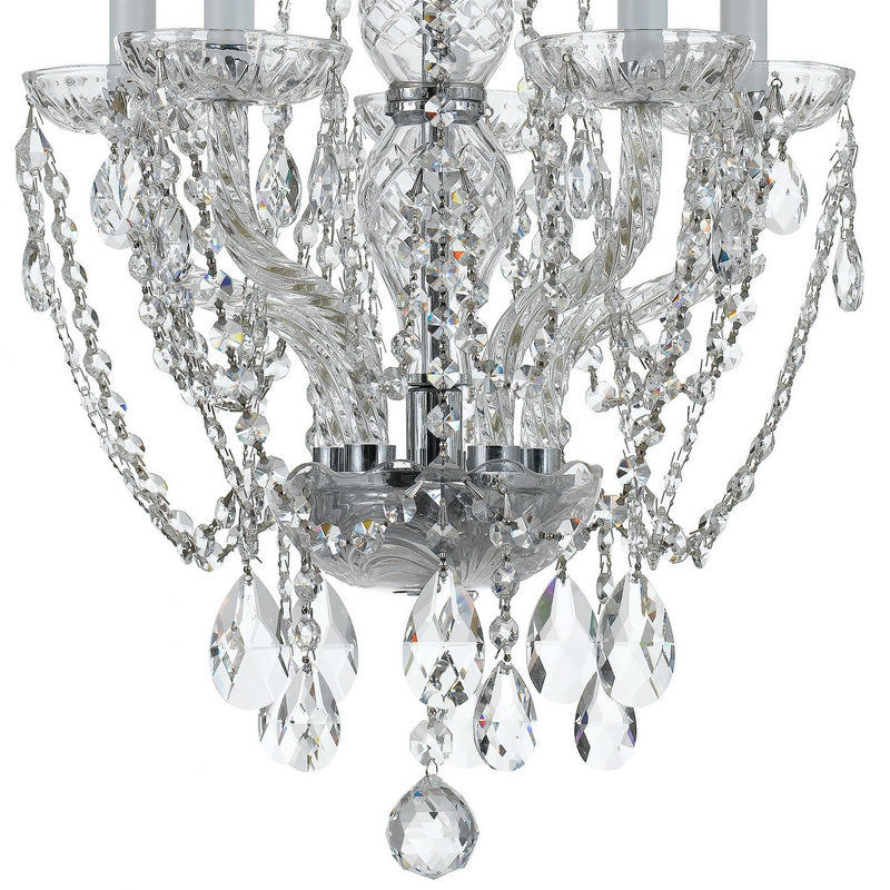Crystorama 1129-CH-CL-MWP Five Light Mini Chandelier, Polished Chrome