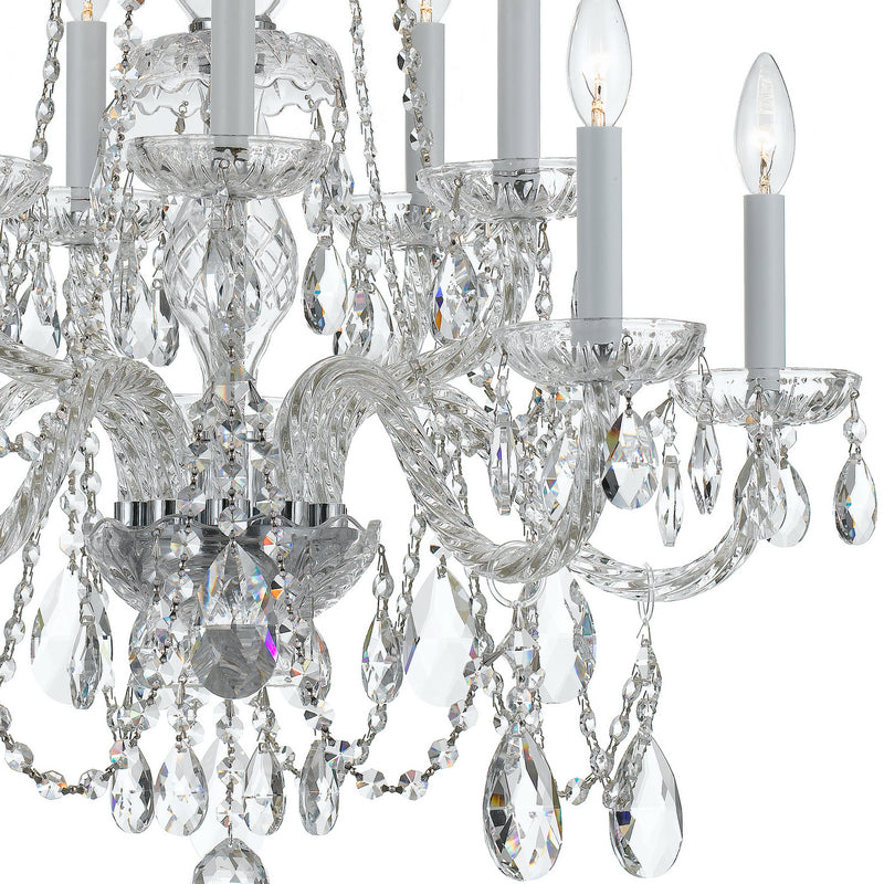 Crystorama 1130-CH-CL-MWP Ten Light Chandelier, Polished Chrome