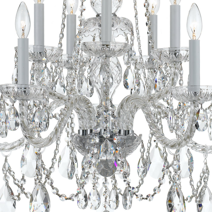Crystorama 1130-CH-CL-S Ten Light Chandelier, Polished Chrome
