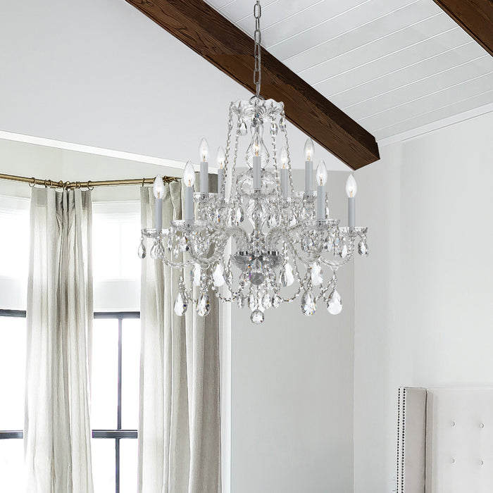 Crystorama 1130-CH-CL-S Ten Light Chandelier, Polished Chrome