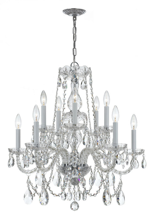 Crystorama 1130-CH-CL-S Ten Light Chandelier, Polished Chrome