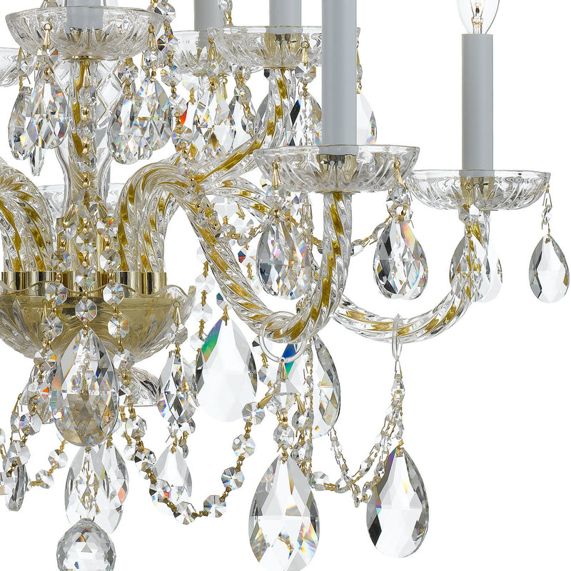 Crystorama 1130-PB-CL-MWP Ten Light Chandelier, Polished Brass
