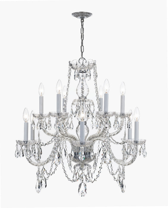 Crystorama 1135-CH-CL-S 12 Light Chandelier, Polished Chrome