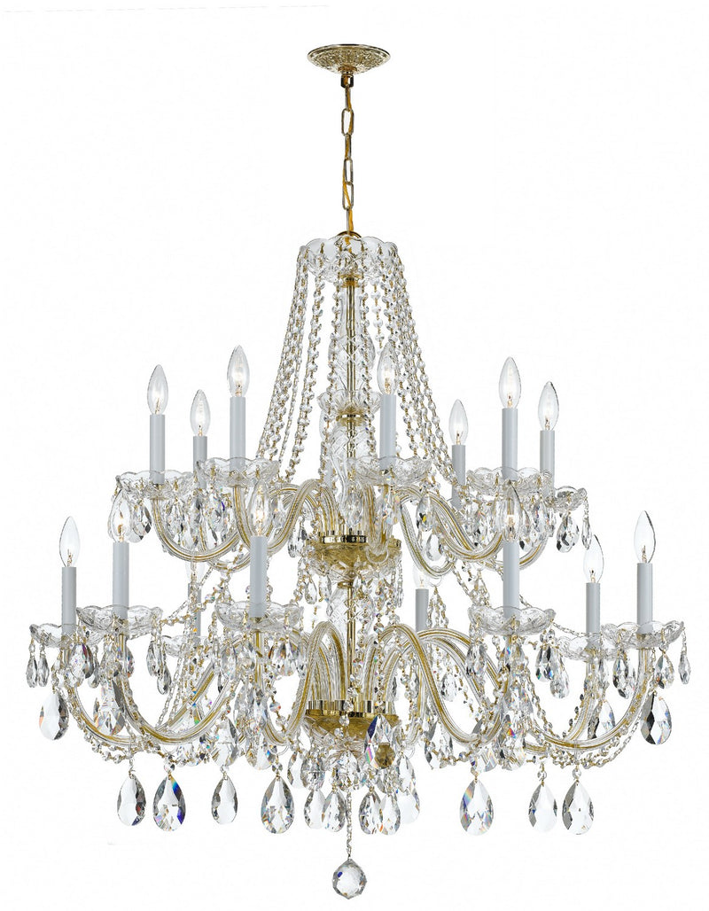 Crystorama 1139-PB-CL-MWP 16 Light Chandelier, Polished Brass