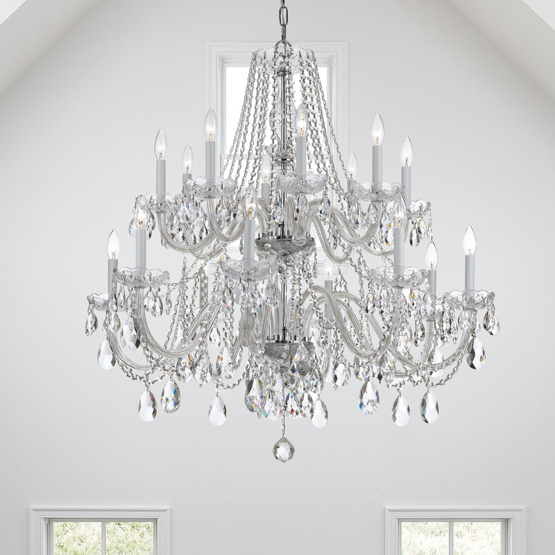Crystorama 1139-CH-CL-S 16 Light Chandelier, Polished Chrome