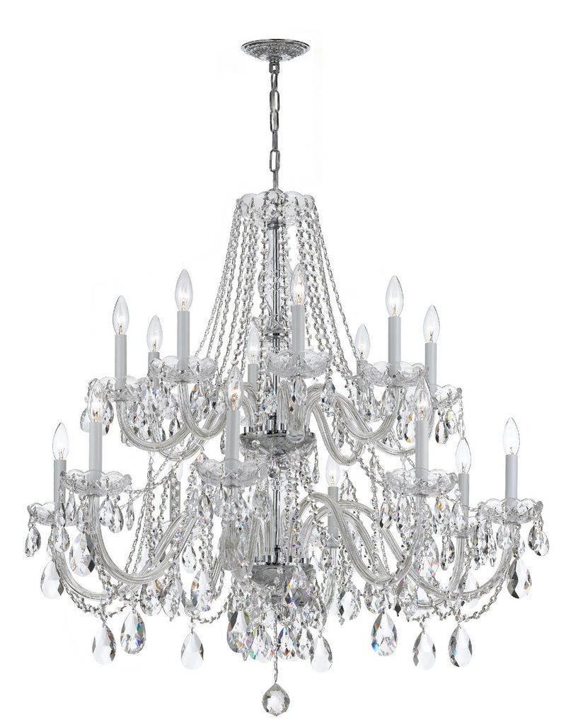 Crystorama 1139-CH-CL-S 16 Light Chandelier, Polished Chrome