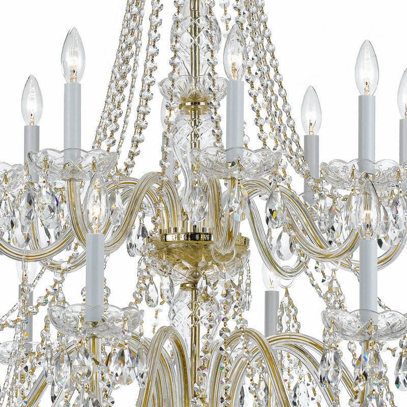 Crystorama 1139-PB-CL-S 16 Light Chandelier, Polished Brass