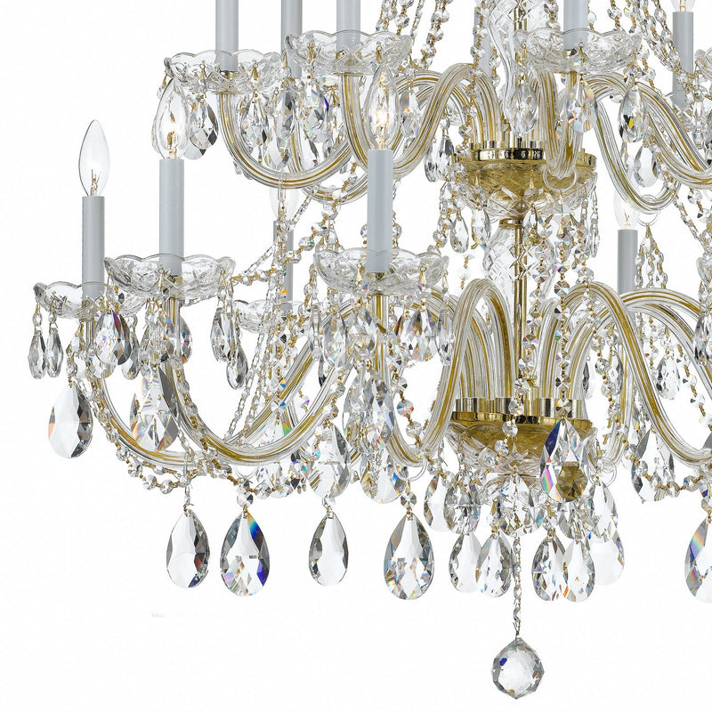 Crystorama 1139-PB-CL-S 16 Light Chandelier, Polished Brass