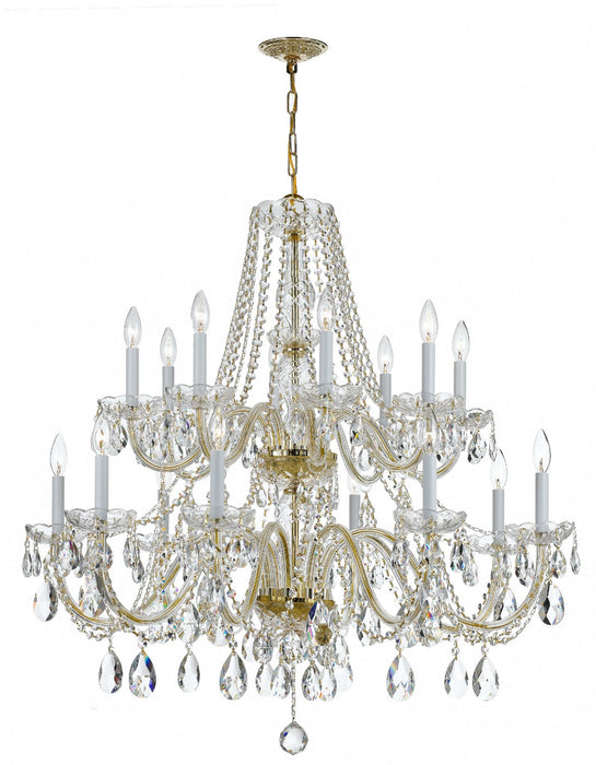Crystorama 1139-PB-CL-S 16 Light Chandelier, Polished Brass