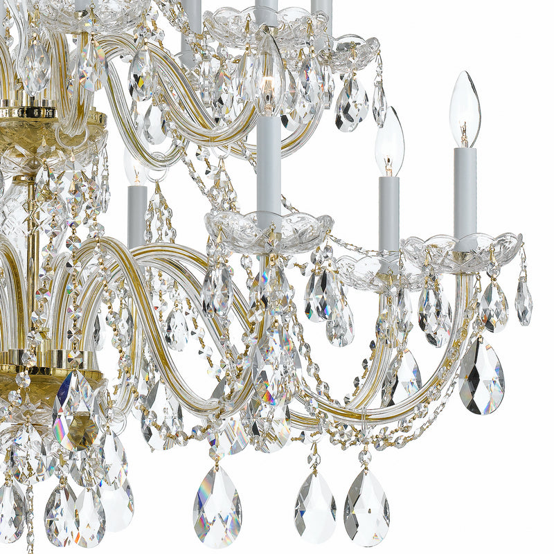 Crystorama 1139-PB-CL-SAQ 16 Light Chandelier, Polished Brass