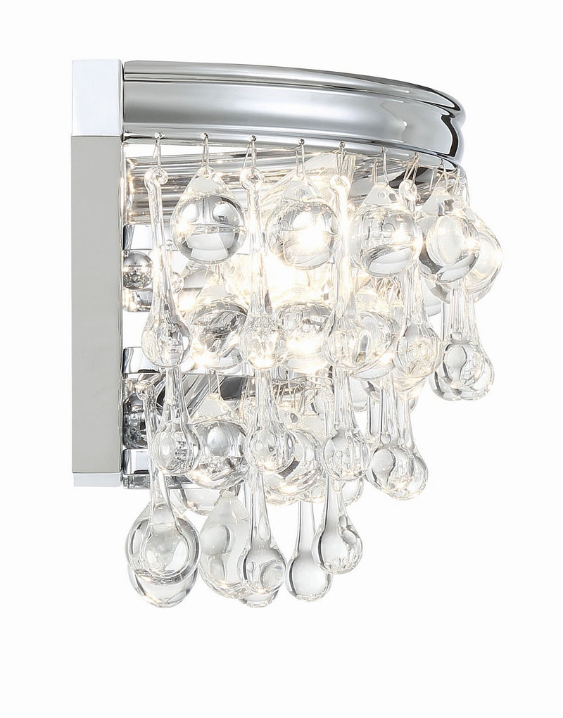 Crystorama 132-CH Two Light Wall Sconce, Polished Chrome