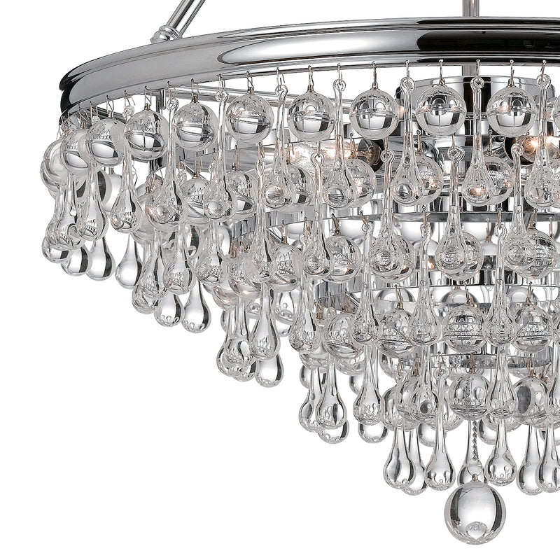Crystorama 136-CH Six Light Chandelier, Polished Chrome