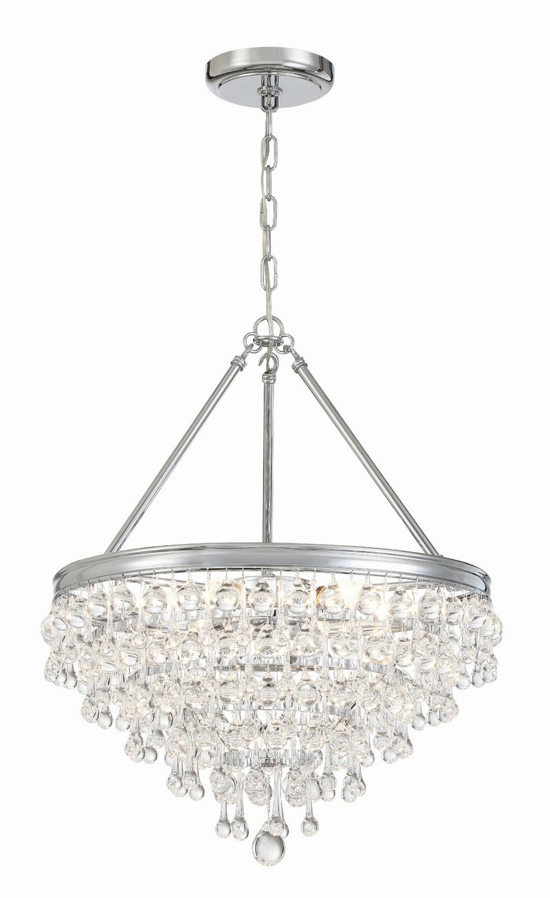 Crystorama 136-CH Six Light Chandelier, Polished Chrome