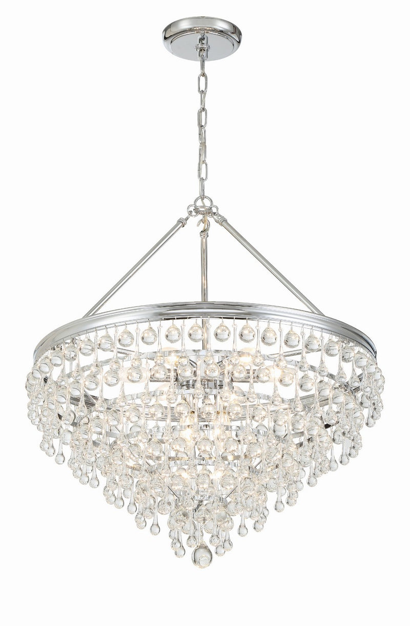 Crystorama 137-CH Eight Light Chandelier, Polished Chrome