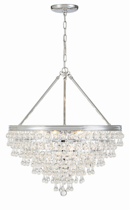 Crystorama 137-CH Eight Light Chandelier, Polished Chrome