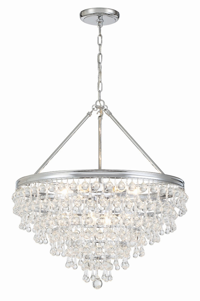 Crystorama 137-CH Eight Light Chandelier, Polished Chrome
