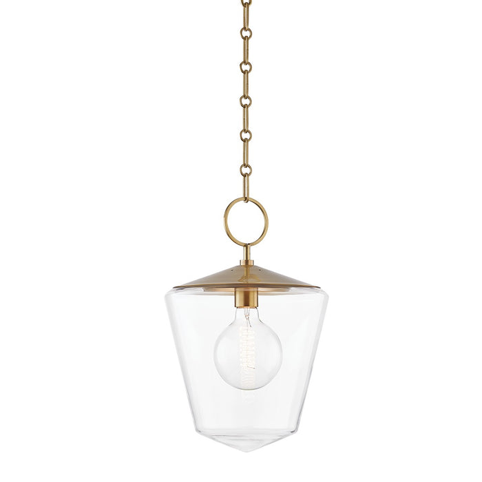 Hudson Valley 8312-AGB One Light Pendant, Aged Brass