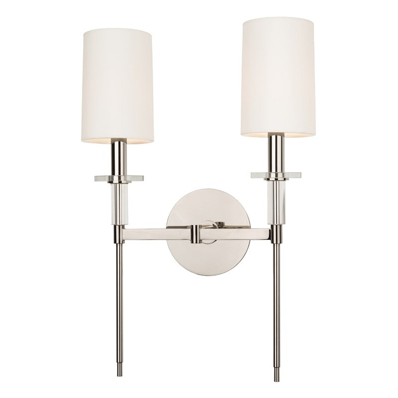 Hudson Valley 8512-PN Two Light Wall Sconce, Polished Nickel