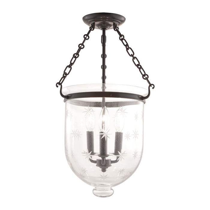 Hudson Valley 253-OB-C3 Three Light Semi Flush Mount, Old Bronze