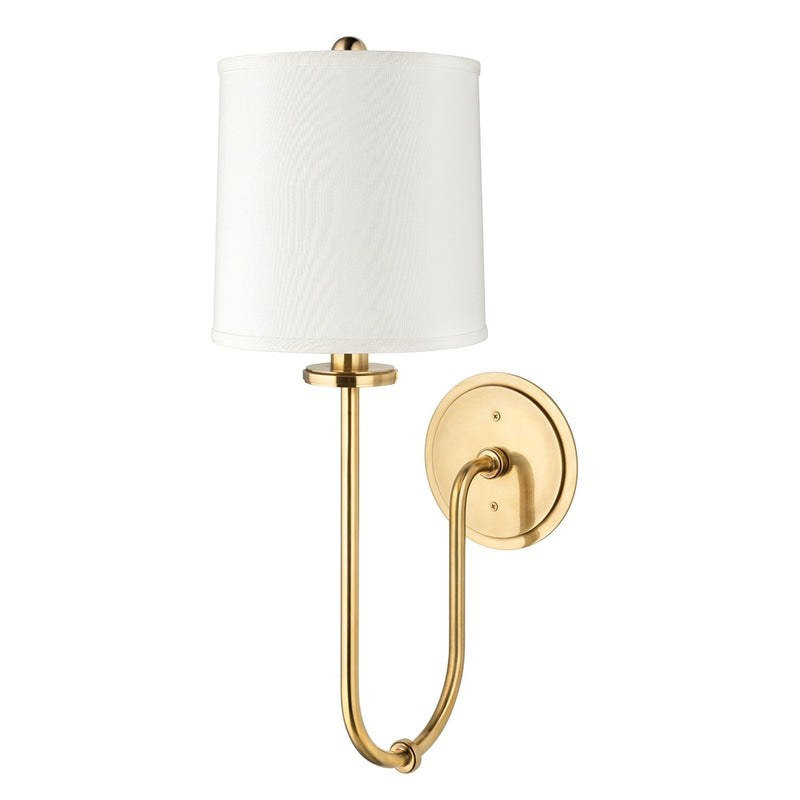 Hudson Valley 511-AGB One Light Wall Sconce, Aged Brass