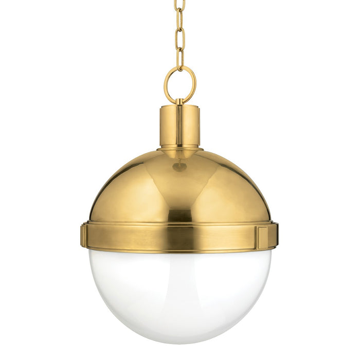 Hudson Valley 615-AGB One Light Pendant, Aged Brass