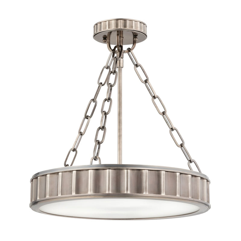 Hudson Valley 901-HN Three Light Semi Flush Mount, Historic Nickel