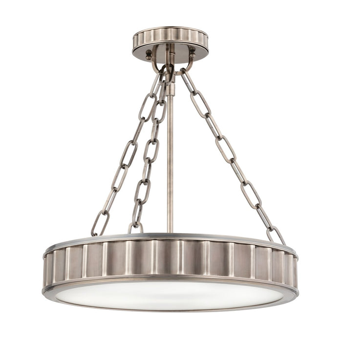 Hudson Valley 901-HN Three Light Semi Flush Mount, Historic Nickel