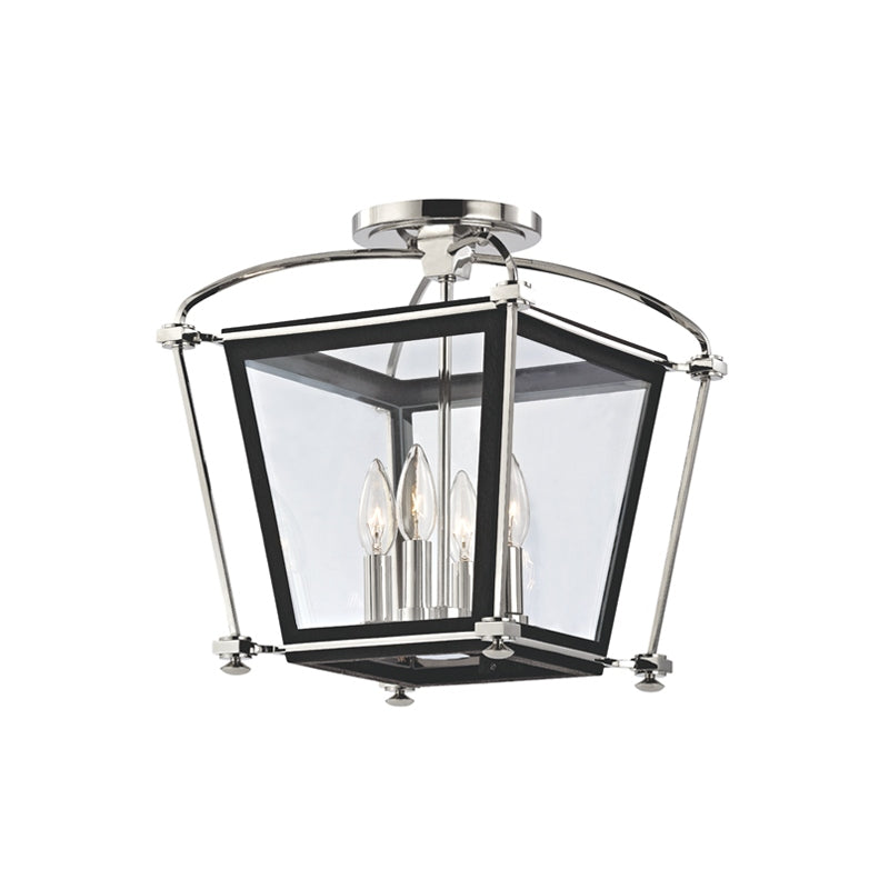 Hudson Valley 3610-PN Four Light Semi Flush Mount, Polished Nickel