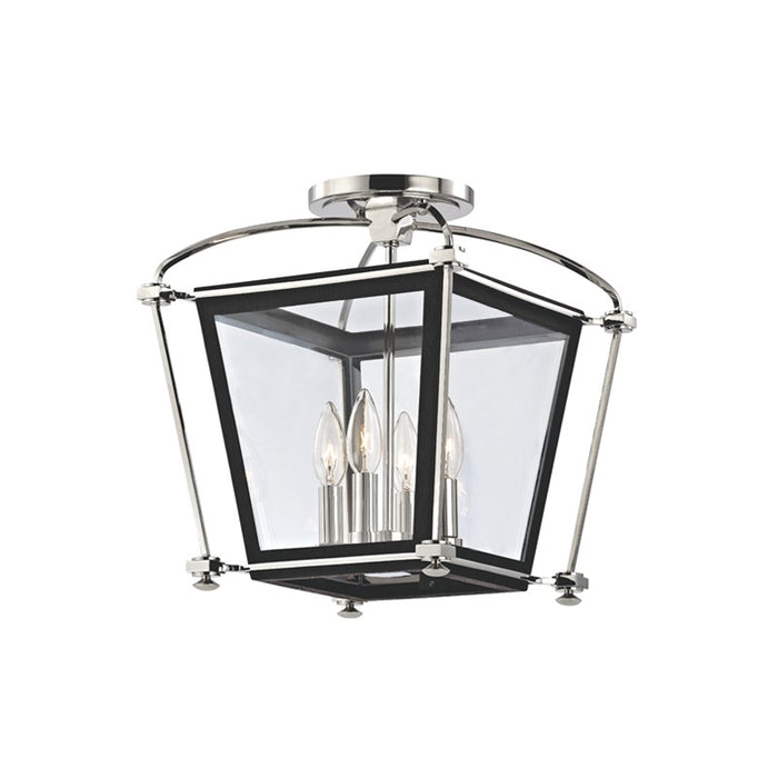 Hudson Valley 3610-PN Four Light Semi Flush Mount, Polished Nickel